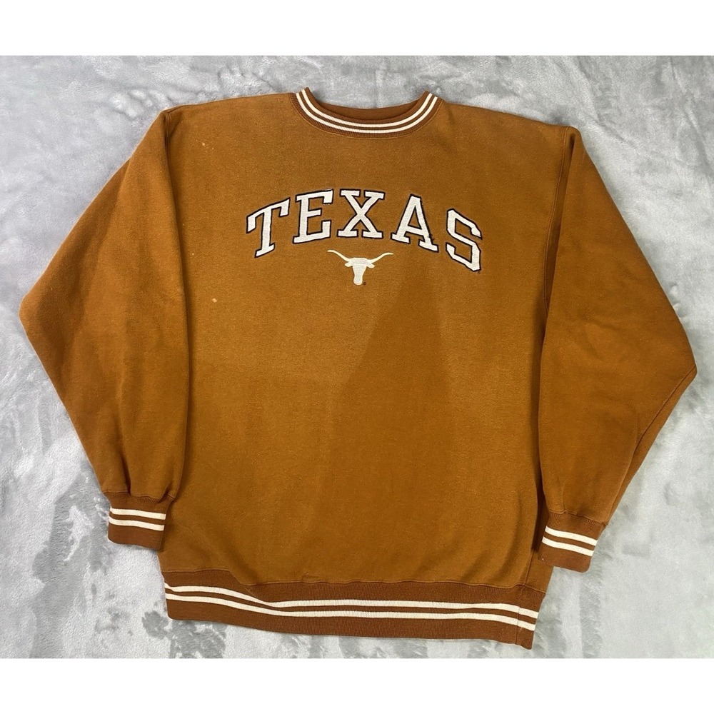 Red Oak Sweatshirt Mens Large Burnt Orange Texas Longhorns Vintage Distressed